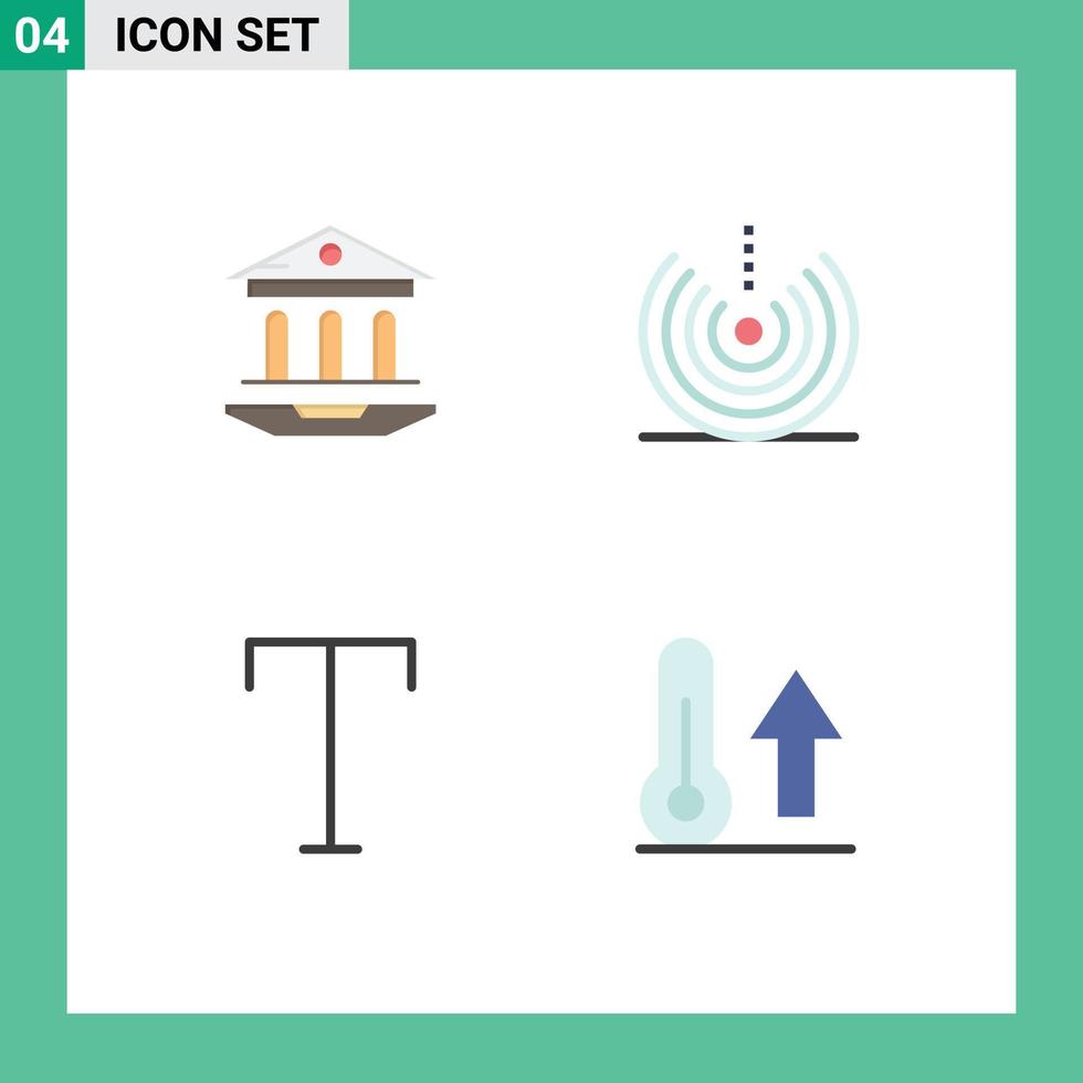 pack de 4 signes et symboles d'icônes plates modernes pour les supports d'impression Web tels que l'éducation familiale sur Internet éléments de conception vectoriels modifiables vecteur