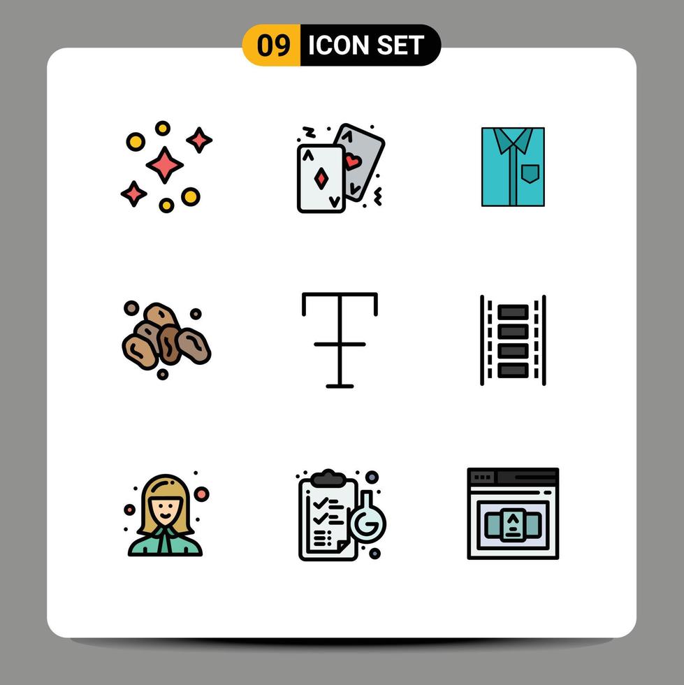symboles d'icônes universels groupe de 9 couleurs plates modernes de la chemise du saint ramadan porter des éléments de conception vectoriels modifiables de mode vecteur