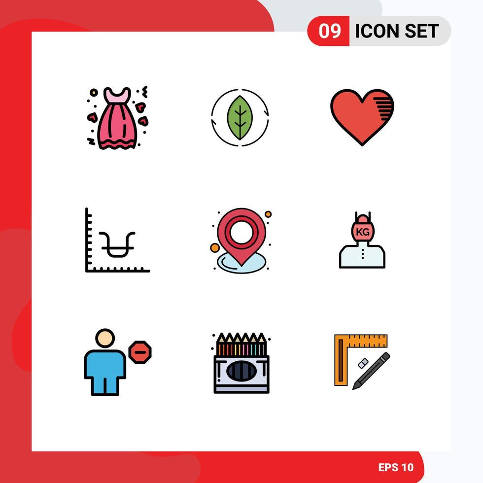 9 icônes créatives signes et symboles modernes de marketing finance power business éléments de conception vectoriels modifiables préférés vecteur