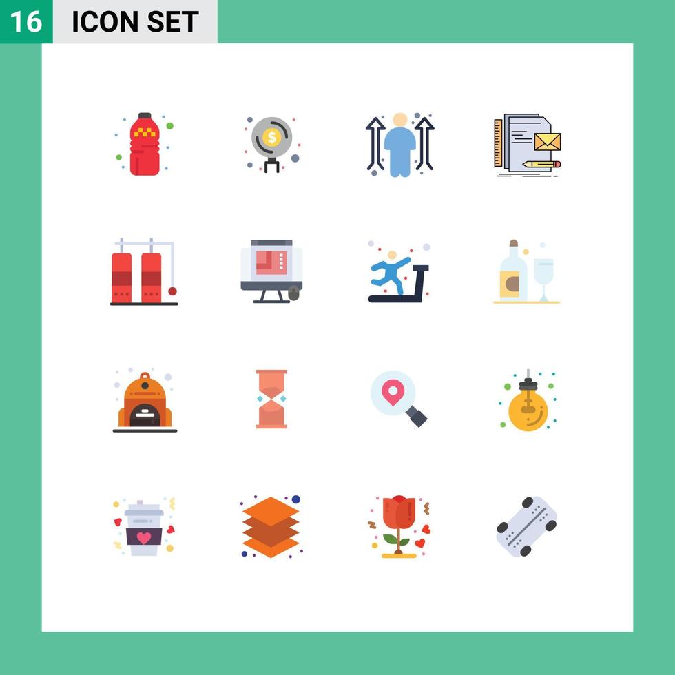 groupe de 16 couleurs plates modernes définies pour la lettre de plongée opportunité commerciale identité marque pack modifiable d'éléments de conception de vecteur créatif