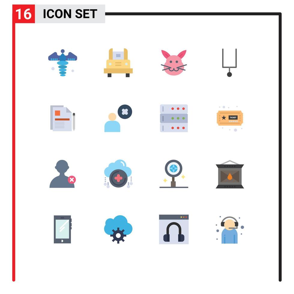 pack d'icônes vectorielles stock de 16 signes et symboles de ligne pour les affaires diapason voyage musique lapin pack modifiable d'éléments de conception de vecteur créatif