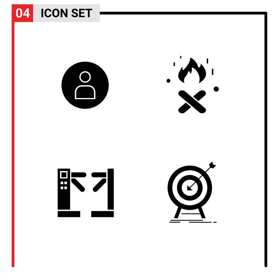 4 icônes créatives signes et symboles modernes de l'homme tourniquets ui canada objectif éléments de conception vectoriels modifiables vecteur