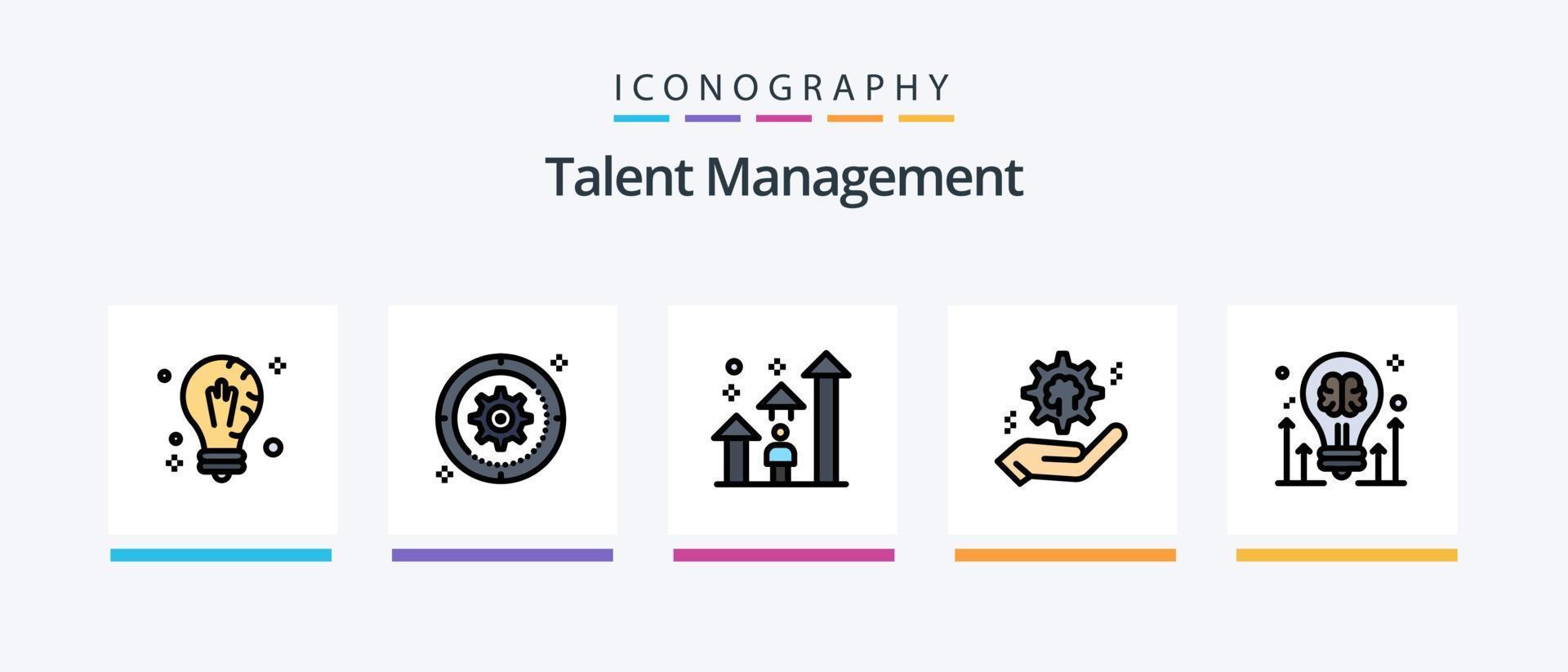 ligne de gestion des talents remplie de 5 icônes, y compris le réglage. dent. utilisateur. paramètre. aimer. conception d'icônes créatives vecteur