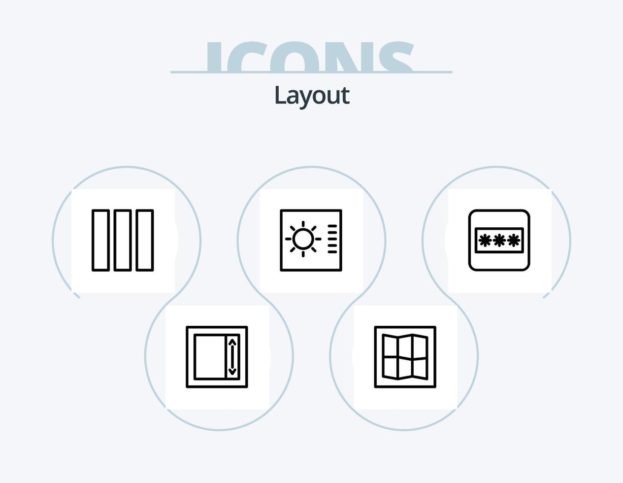pack d'icônes de ligne de mise en page 5 conception d'icônes. . la toile. film. page. création de sites web vecteur