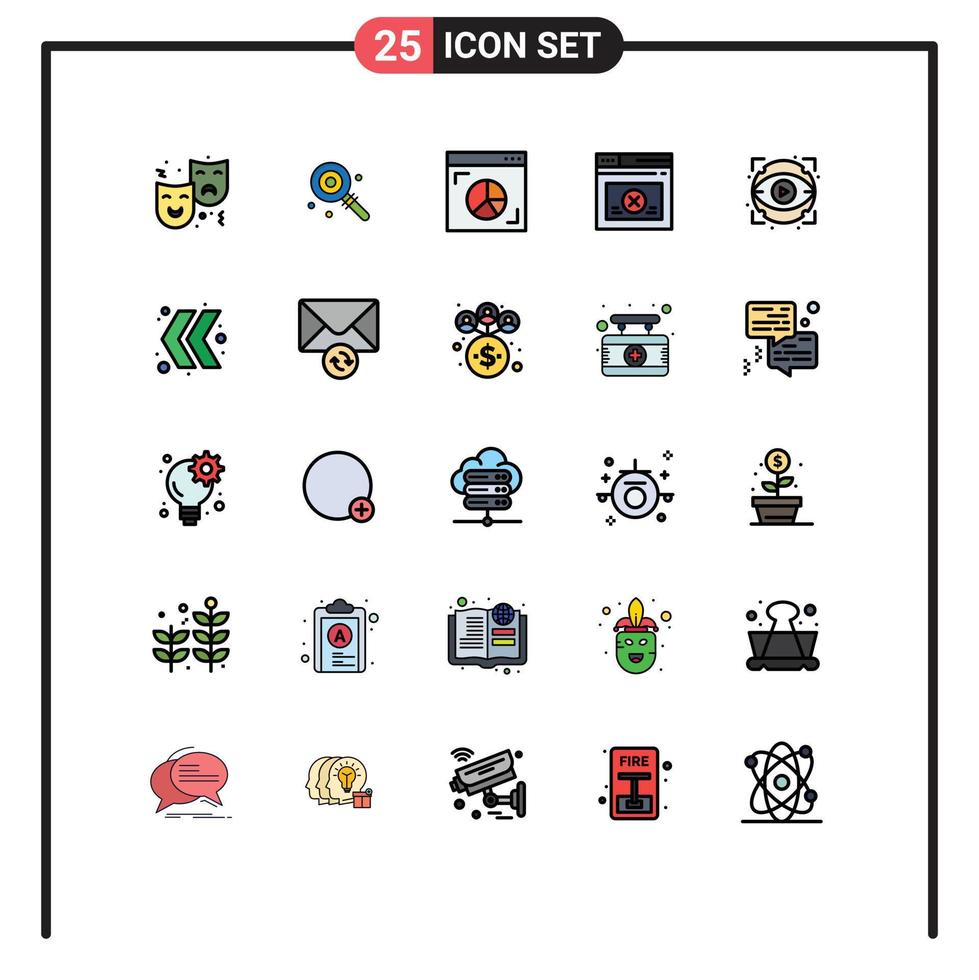 ensemble de 25 symboles d'icônes d'interface utilisateur modernes signes pour les éléments de conception vectoriels modifiables de marketing sécurisé sweet eye web vecteur