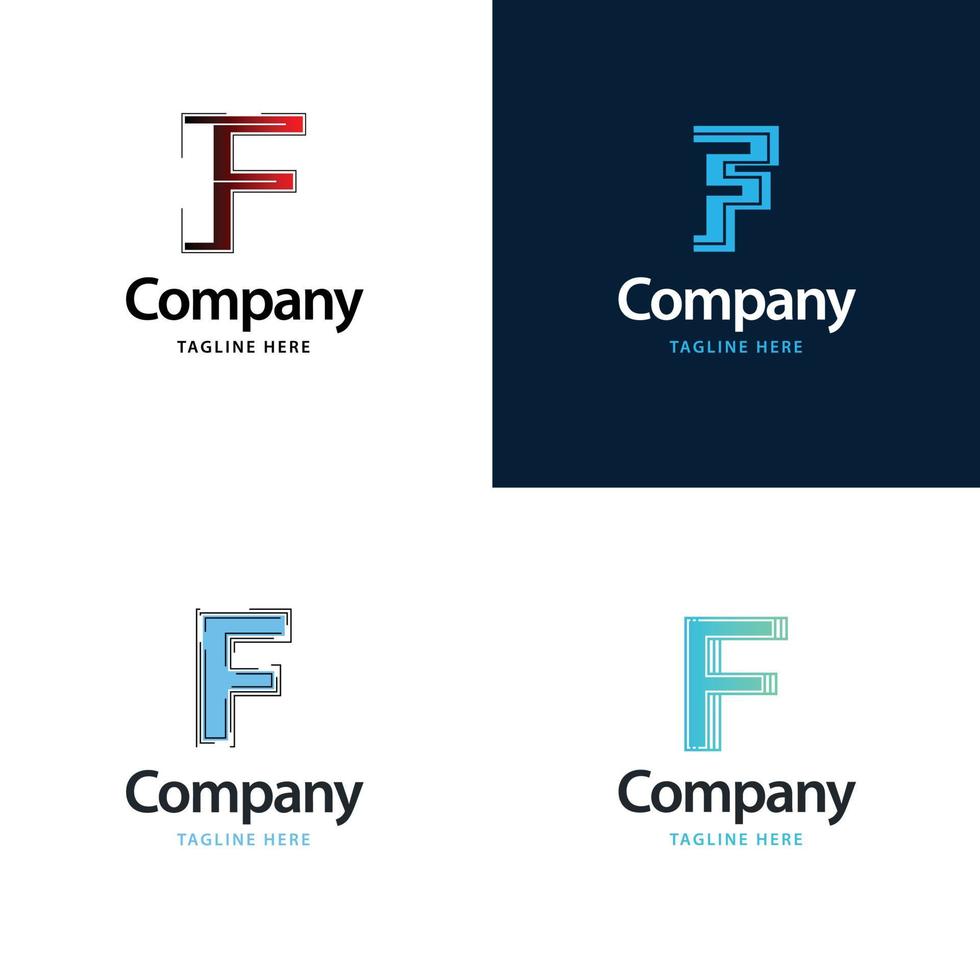 lettre f grand logo pack design création de logos modernes créatifs pour votre entreprise vecteur