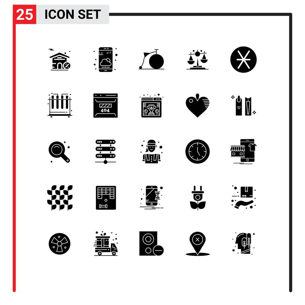 ensemble de 25 symboles d'icônes d'interface utilisateur modernes signes pour pièce de monnaie transport finance droit éléments de conception vectoriels modifiables vecteur