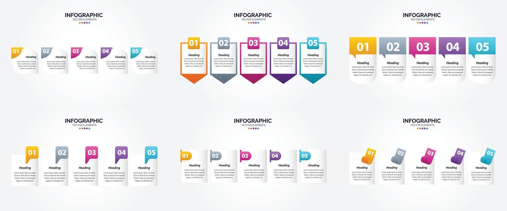 ensemble de conception plate d'infographie d'illustration vectorielle pour la brochure publicitaire et le magazine vecteur