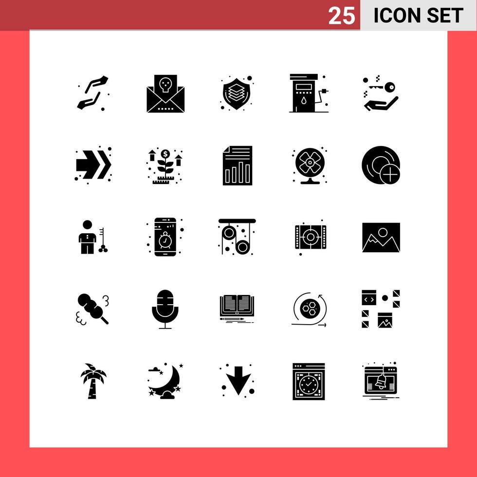 ensemble de 25 symboles d'icônes d'interface utilisateur modernes signes pour l'énergie de l'essence pensée d'horreur graphique éléments de conception vectoriels modifiables vecteur