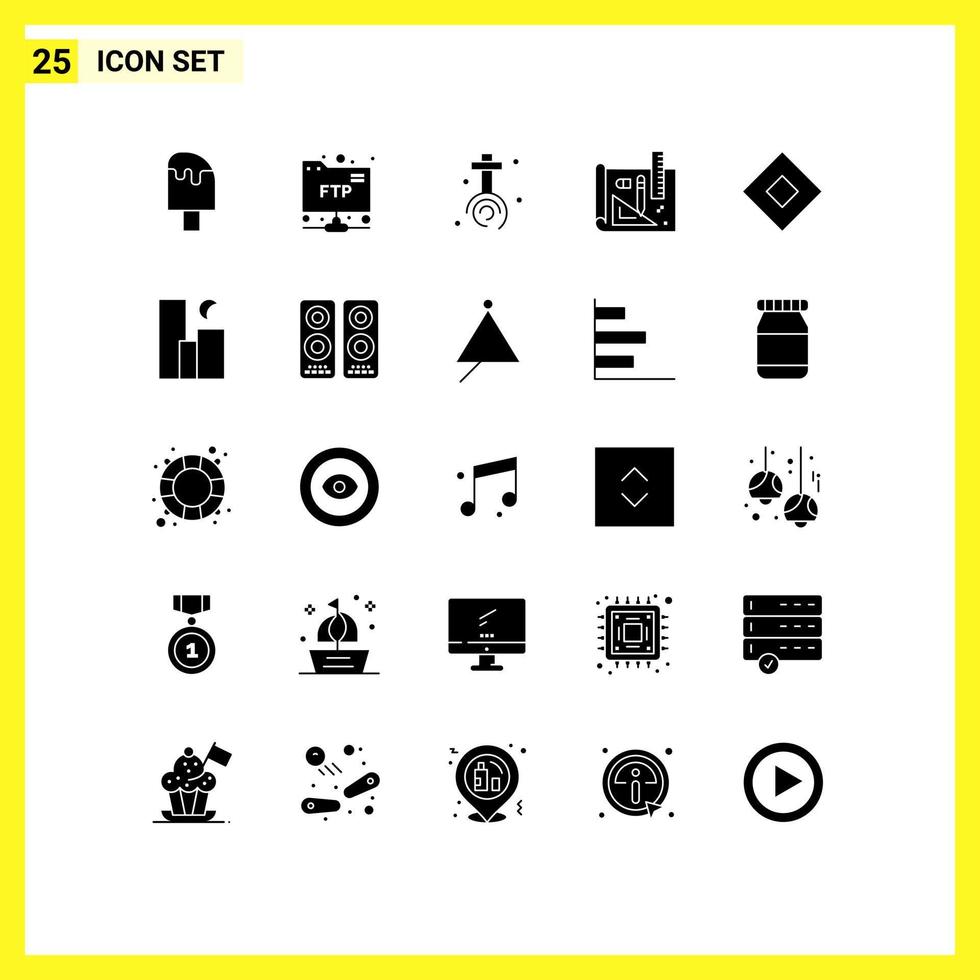 groupe de 25 signes et symboles de glyphes solides pour les éléments de conception vectoriels modifiables de dessin au trait de célébration de crayon de savon vecteur
