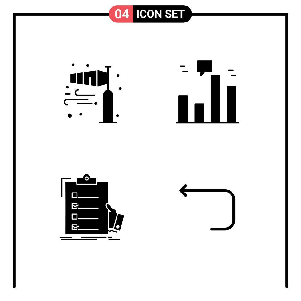 interface utilisateur pack de glyphes solides de signes et symboles modernes de la liste de contrôle de l'air pôle expertise en finance éolienne éléments de conception vectoriels modifiables vecteur