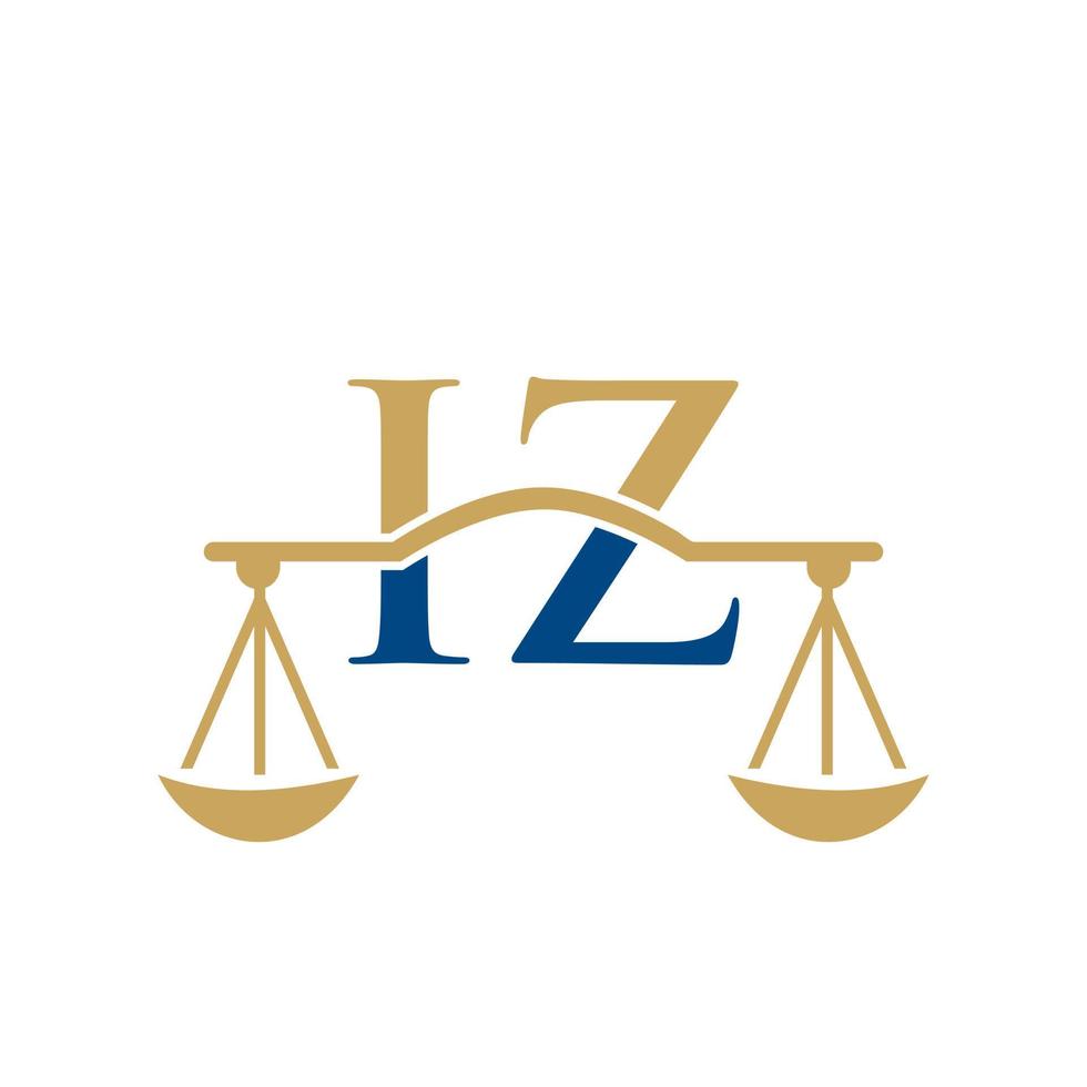 création de logo de cabinet d'avocats lettre iz pour avocat, justice, avocat, juridique, service d'avocat, cabinet d'avocats, échelle, cabinet d'avocats, avocat d'entreprise vecteur