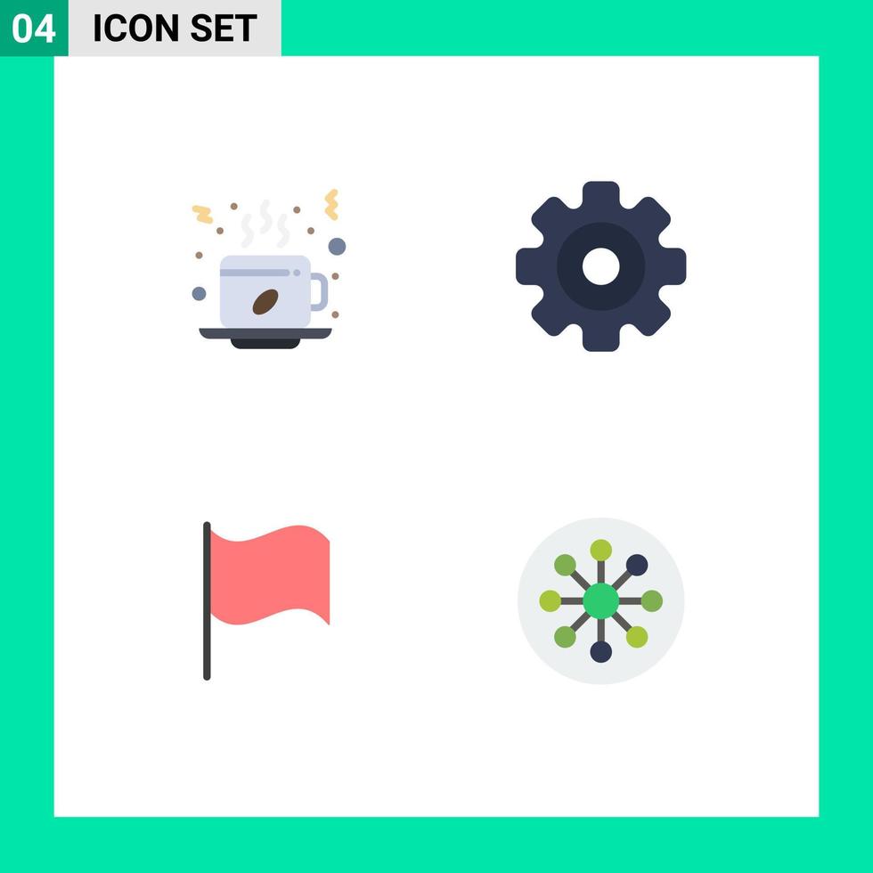 4 icônes créatives signes et symboles modernes des éléments de conception vectoriels modifiables de l'interface utilisateur de médias de boisson de base d'hiver vecteur