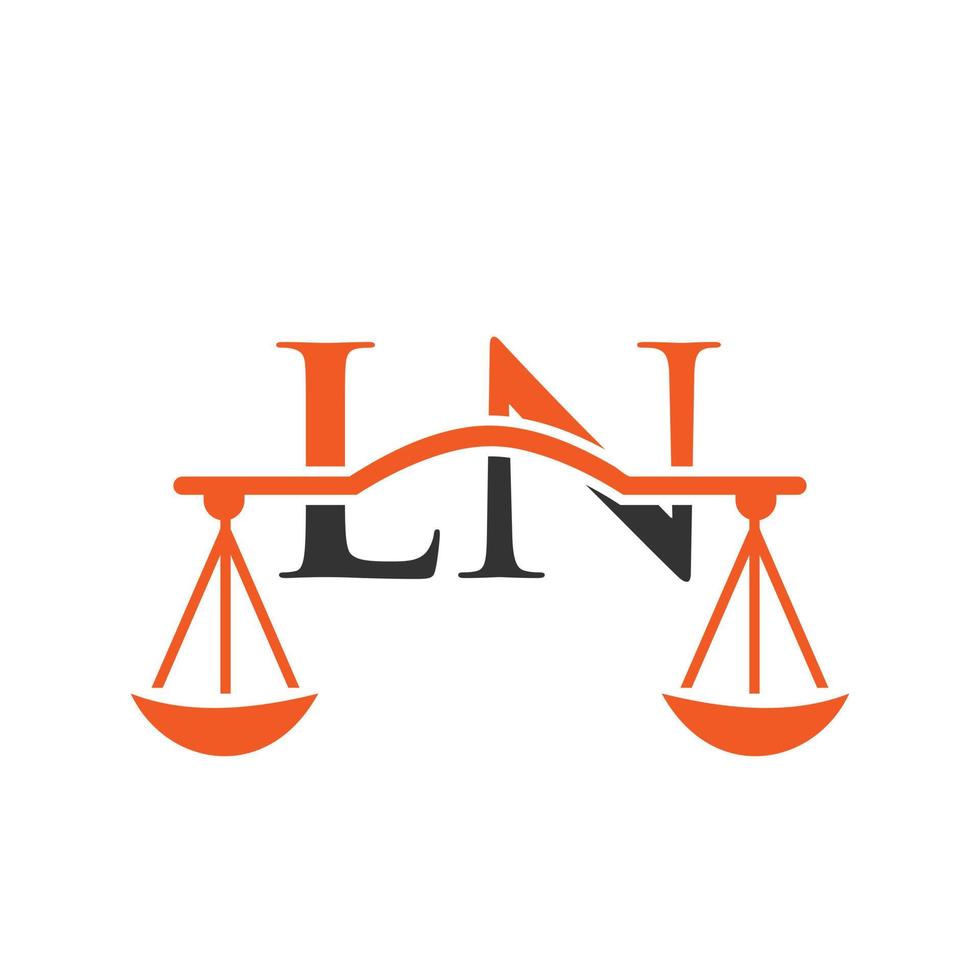 lettre ln création de logo de cabinet d'avocats pour avocat, justice, avocat, juridique, service d'avocat, cabinet d'avocats, échelle, cabinet d'avocats, avocat d'entreprise vecteur