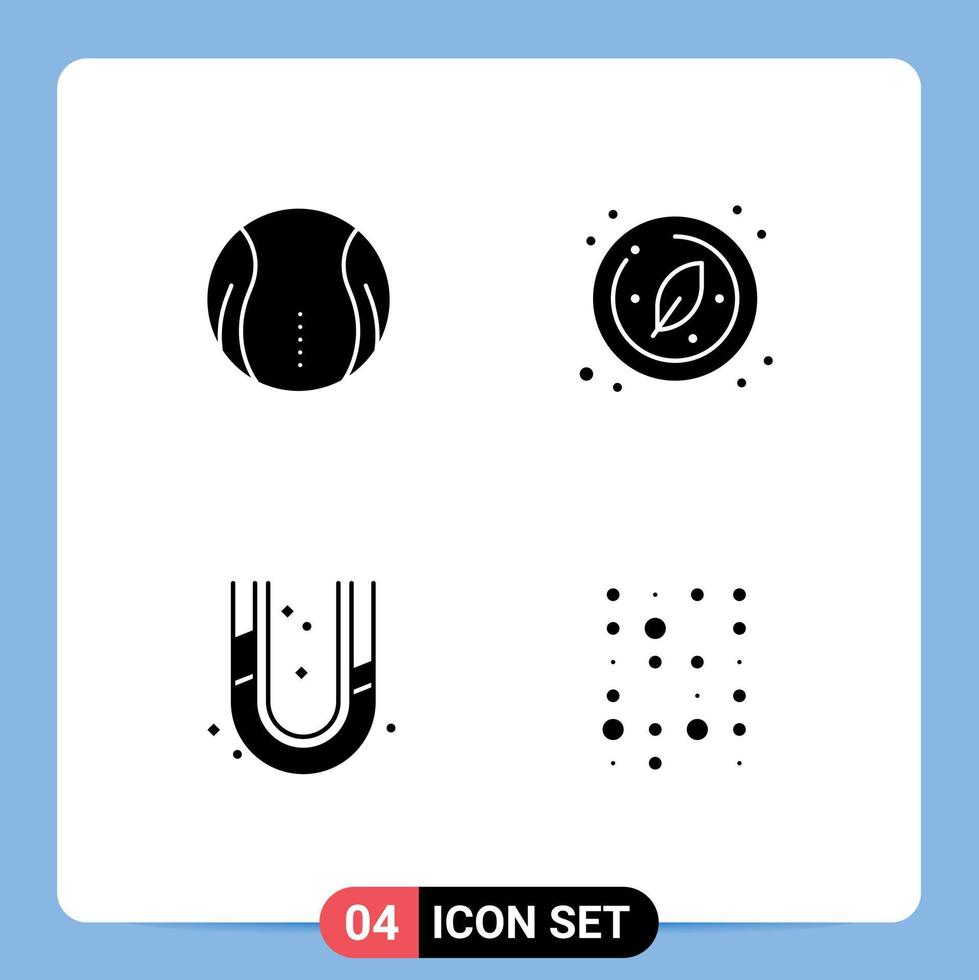 pack de 4 signes et symboles de glyphes solides modernes pour les supports d'impression Web tels que les tuyaux à bille recherche de jeu plomberie éléments de conception vectoriels modifiables vecteur