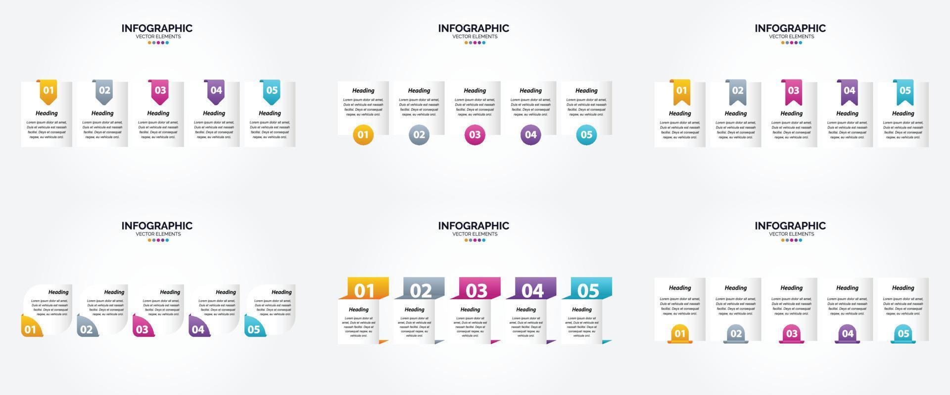 ensemble de conception plate d'infographie d'illustration vectorielle pour la brochure publicitaire et le magazine vecteur