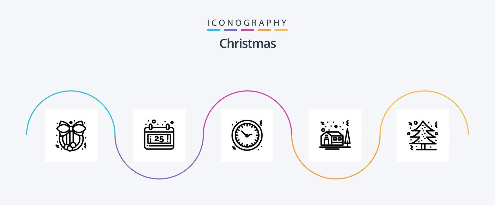 pack d'icônes de la ligne de noël 5, y compris les jours fériés. Noël. vacances. hiver. Noël vecteur