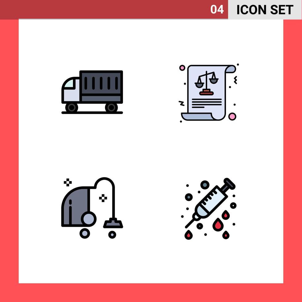 4 icônes créatives signes et symboles modernes de nettoyage de voiture équipement d'égalité de transport éléments de conception vectoriels modifiables vecteur