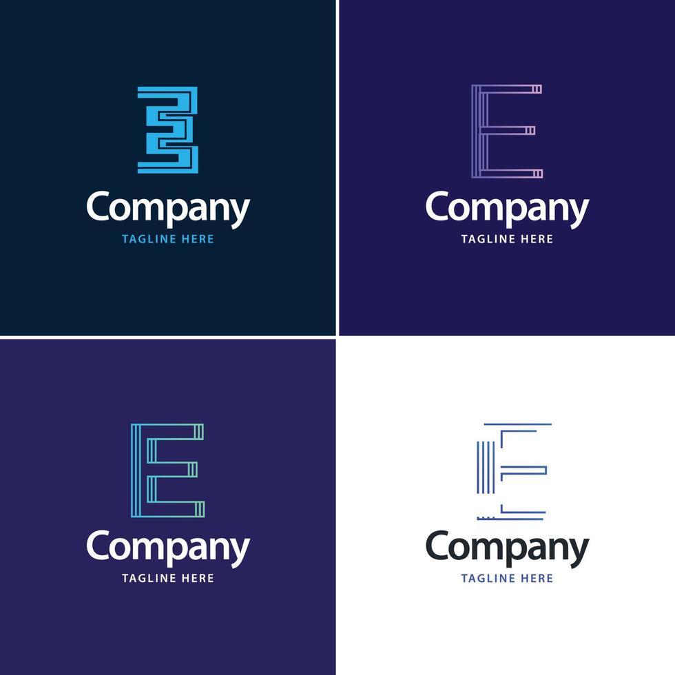 lettre e grand logo pack design création de logos modernes créatifs pour votre entreprise vecteur