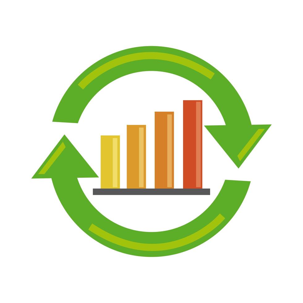 analyse de données, icône plate de rapport marketing diagramme entreprise financière vecteur