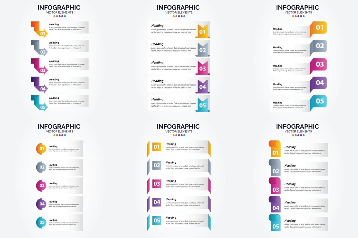 ensemble de conception plate d'infographie d'illustration vectorielle pour la brochure publicitaire et le magazine vecteur