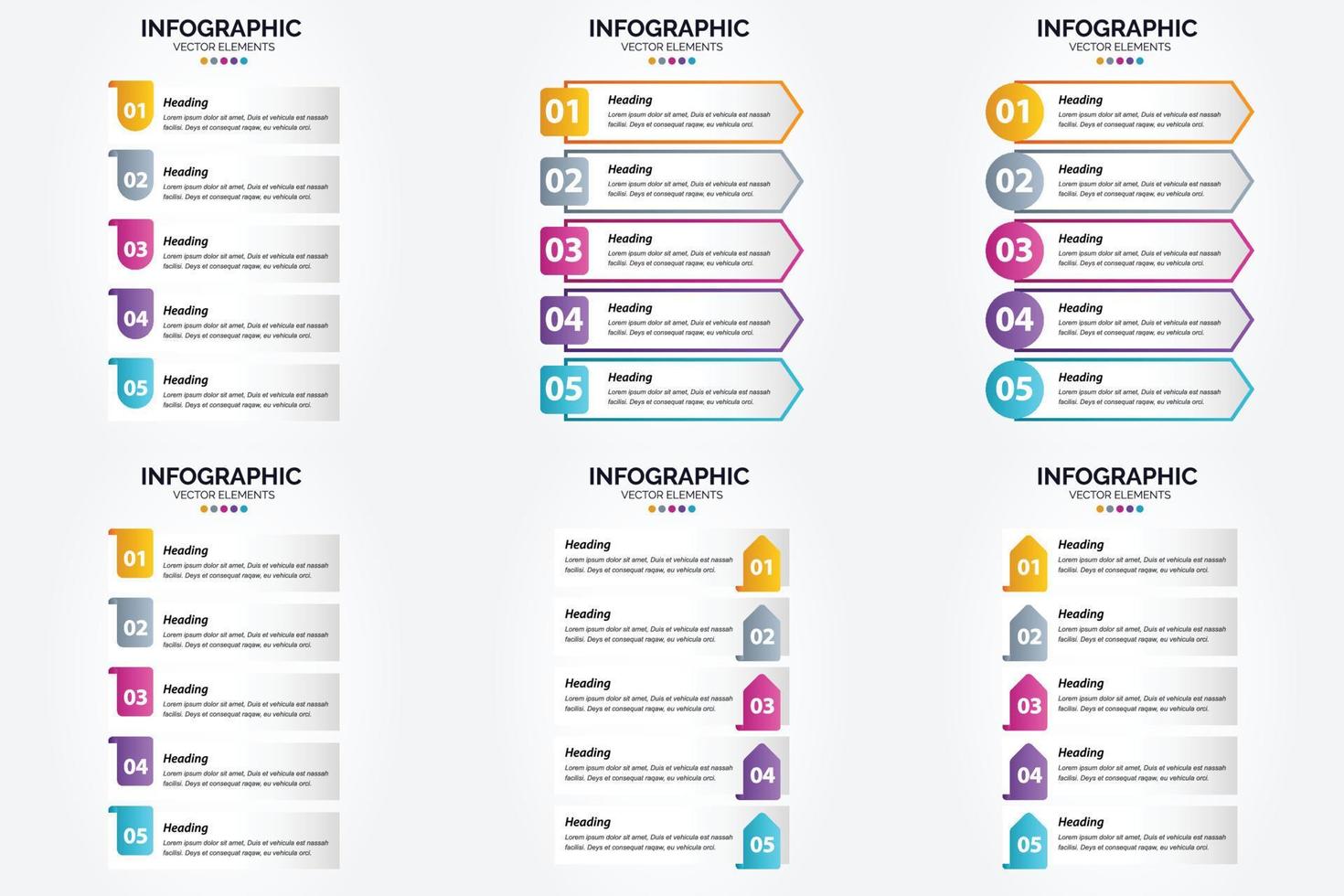 ensemble de conception plate d'infographie d'illustration vectorielle pour la brochure publicitaire et le magazine vecteur