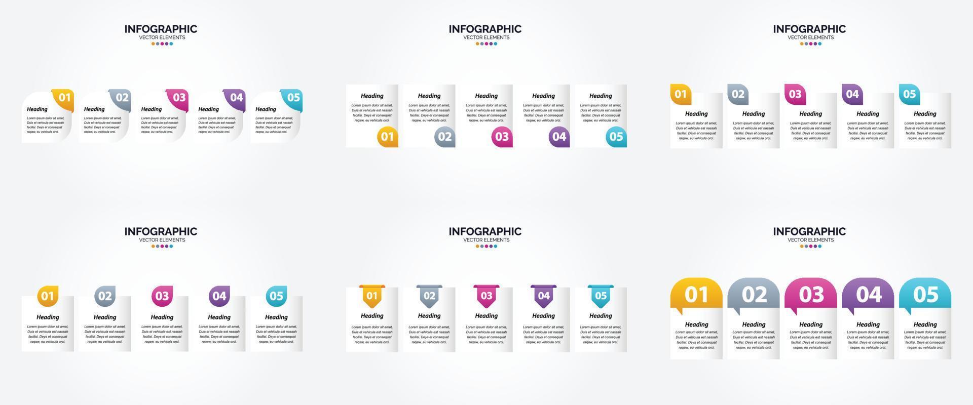 ensemble de conception plate d'infographie d'illustration vectorielle pour la brochure publicitaire et le magazine vecteur