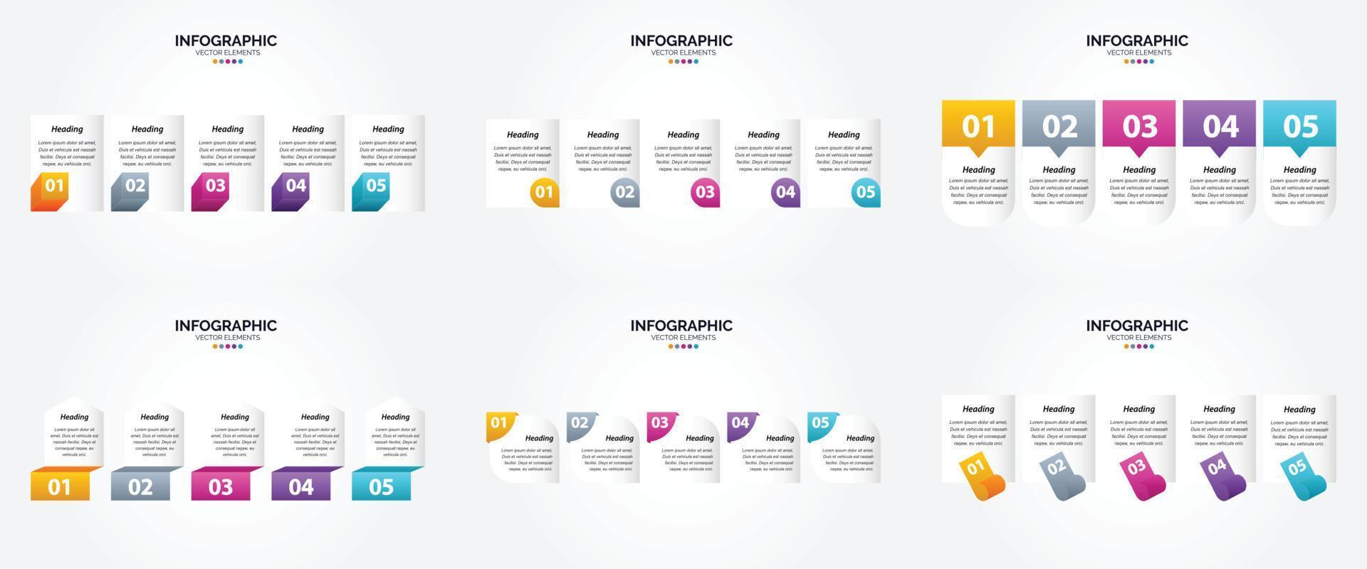 ensemble de conception plate d'infographie d'illustration vectorielle pour la brochure publicitaire et le magazine vecteur