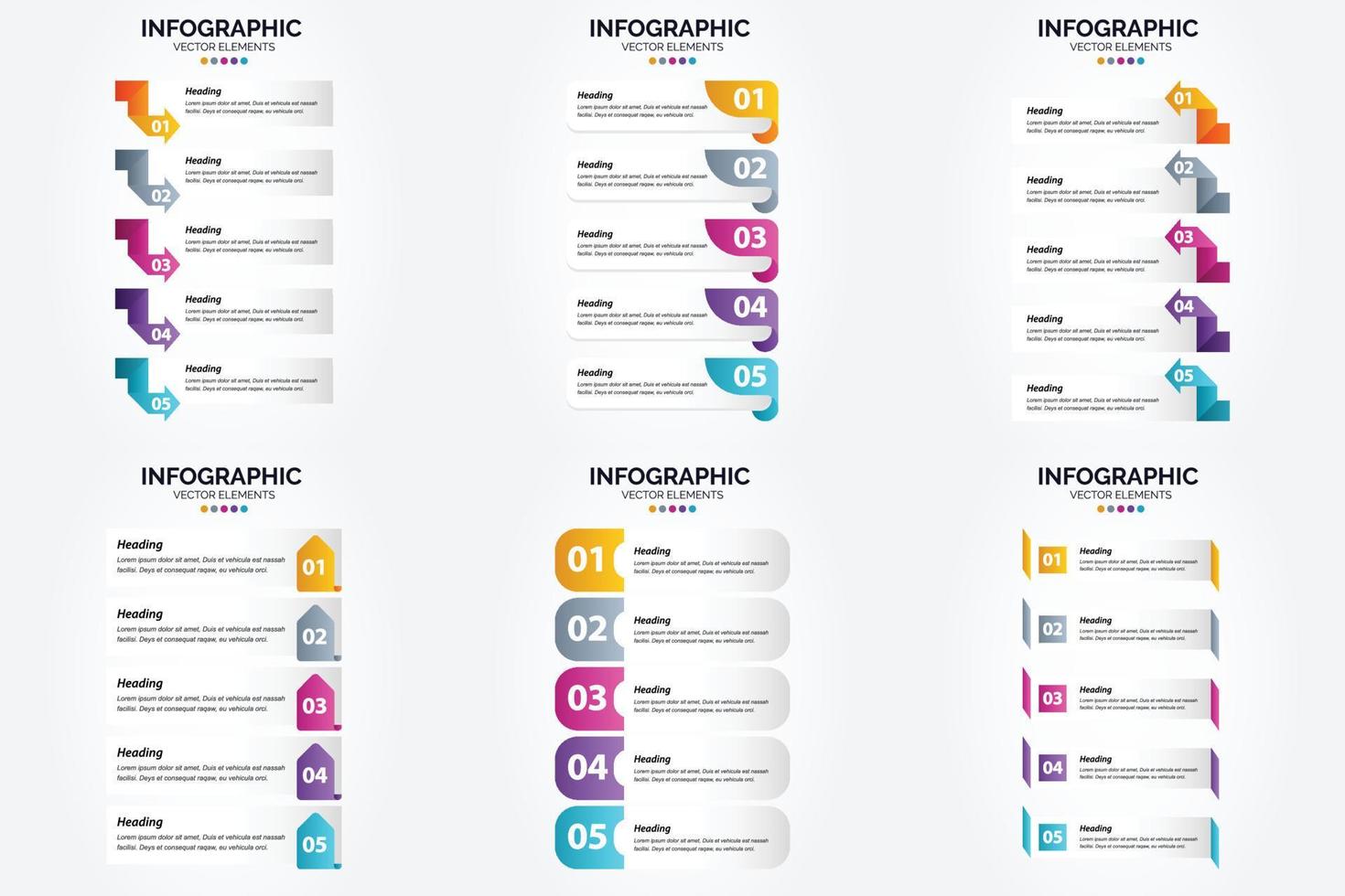 ensemble de conception plate d'infographie d'illustration vectorielle pour la brochure publicitaire et le magazine vecteur