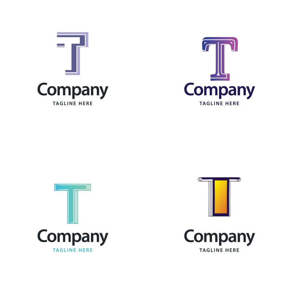 lettre t grand logo pack design création de logos modernes créatifs pour votre entreprise vecteur