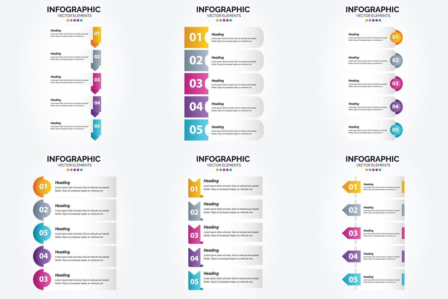 ensemble de conception plate d'infographie d'illustration vectorielle pour la brochure publicitaire et le magazine vecteur