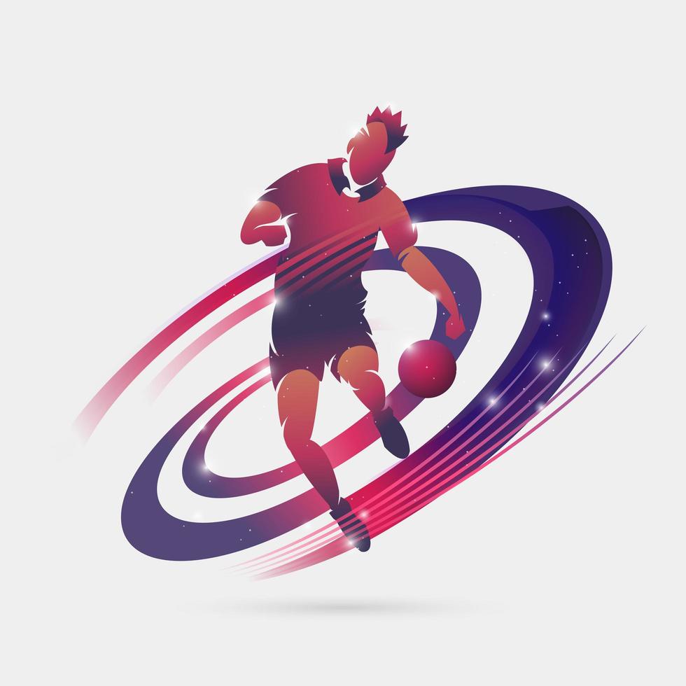joueur de football avec un design de couleur de l'espace vecteur