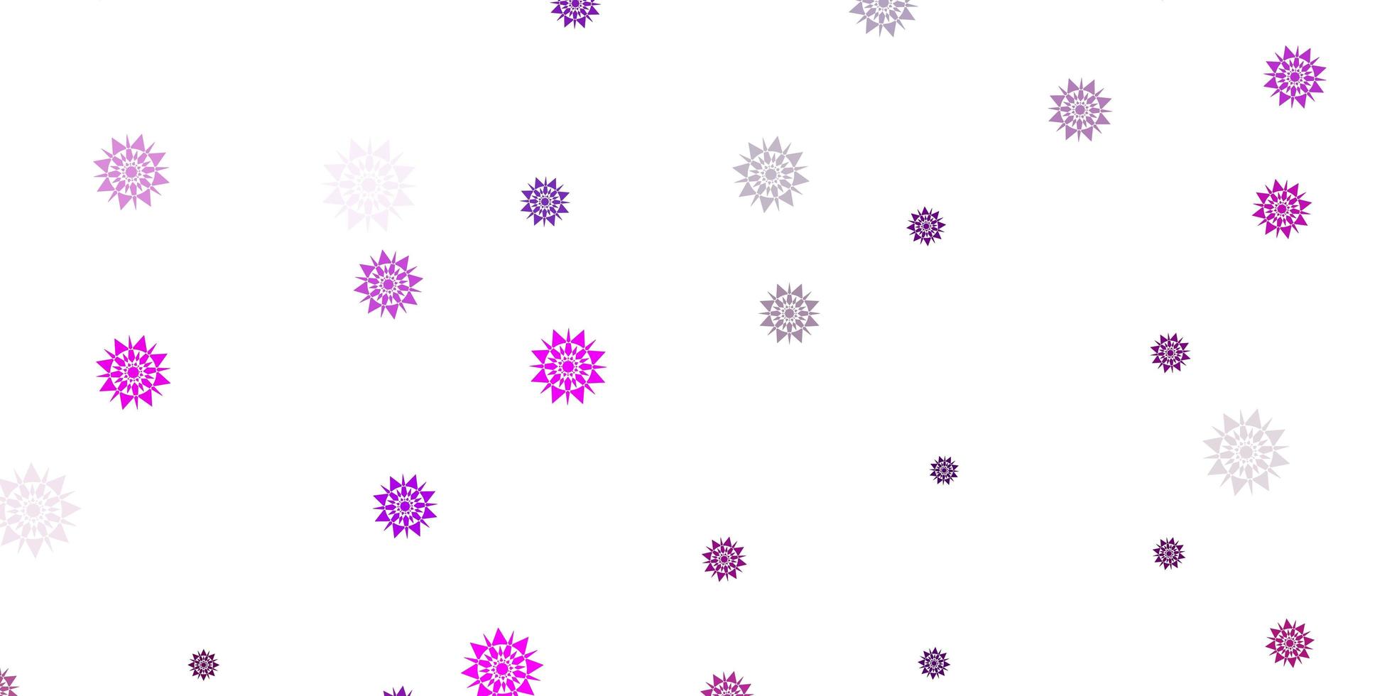 modèle vectoriel rose clair avec des flocons de neige de glace.