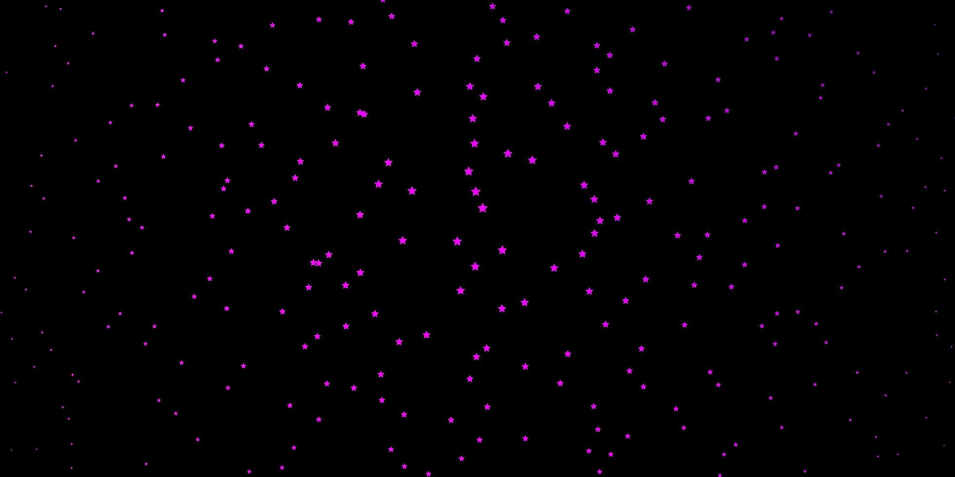 mise en page de vecteur violet foncé avec des étoiles brillantes.