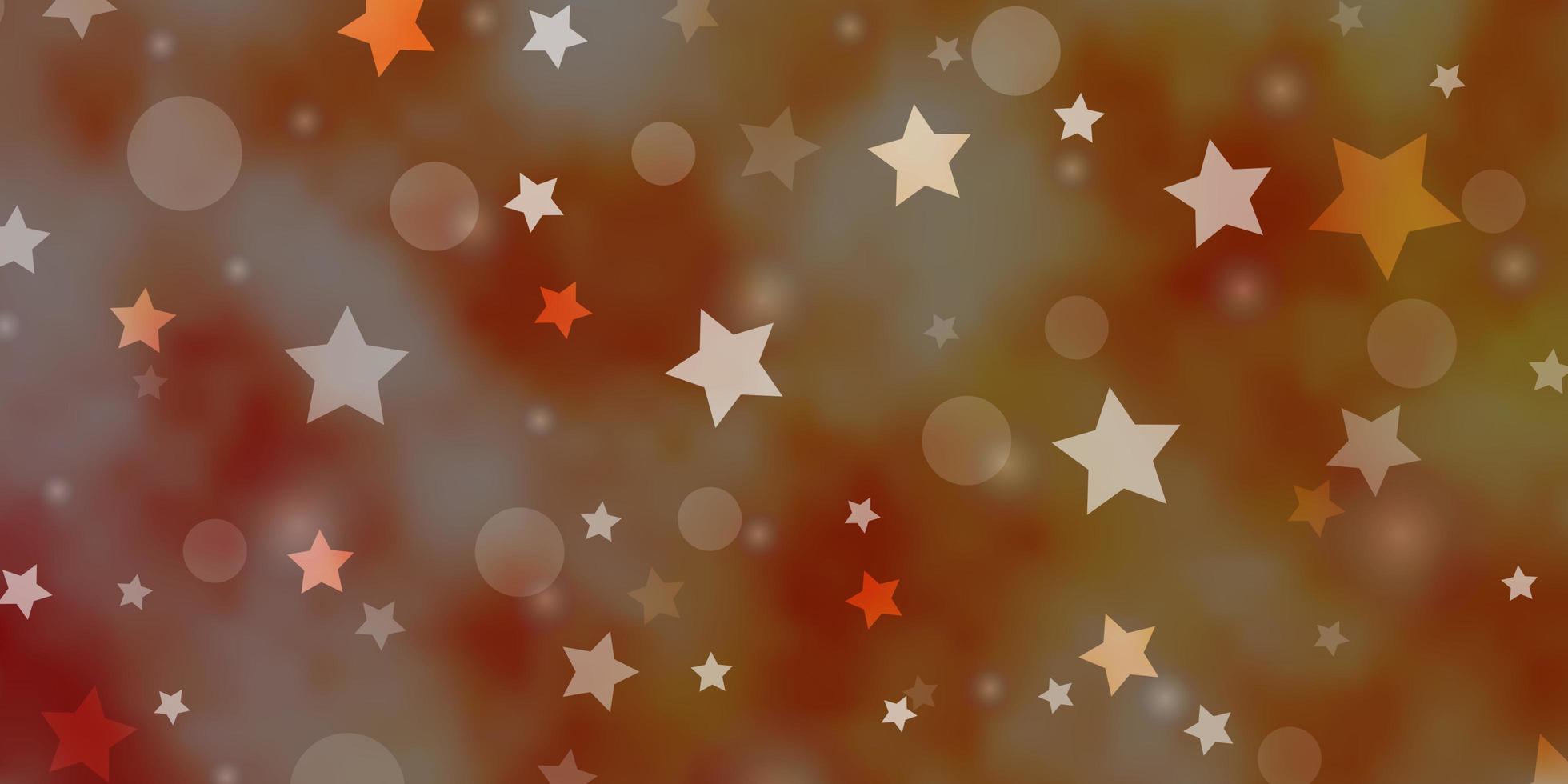 fond de vecteur orange clair avec des cercles, des étoiles.