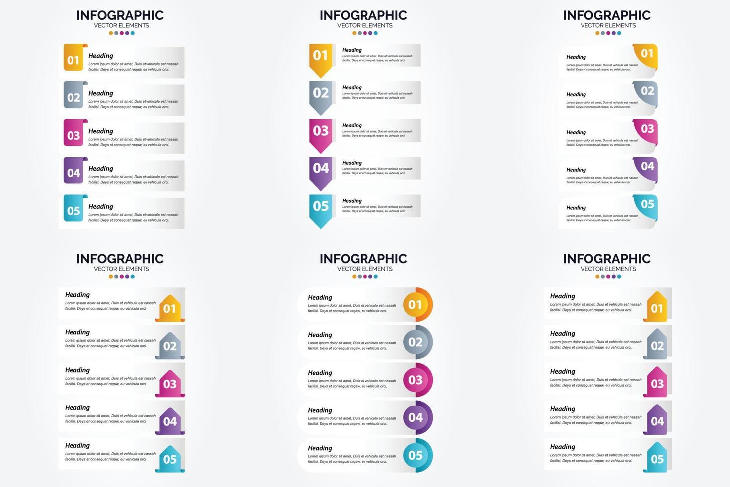 ensemble de conception plate d'infographie d'illustration vectorielle pour la brochure publicitaire et le magazine vecteur