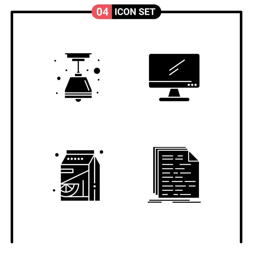 interface utilisateur pack de glyphes solides de signes et symboles modernes d'éléments de conception vectoriels modifiables imac pak d'ordinateur de pamplemousse électrique vecteur