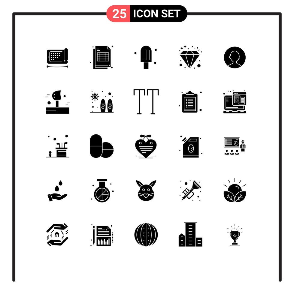 25 icônes créatives signes et symboles modernes de profil avatar crème richesse investissement éléments de conception vectoriels modifiables vecteur