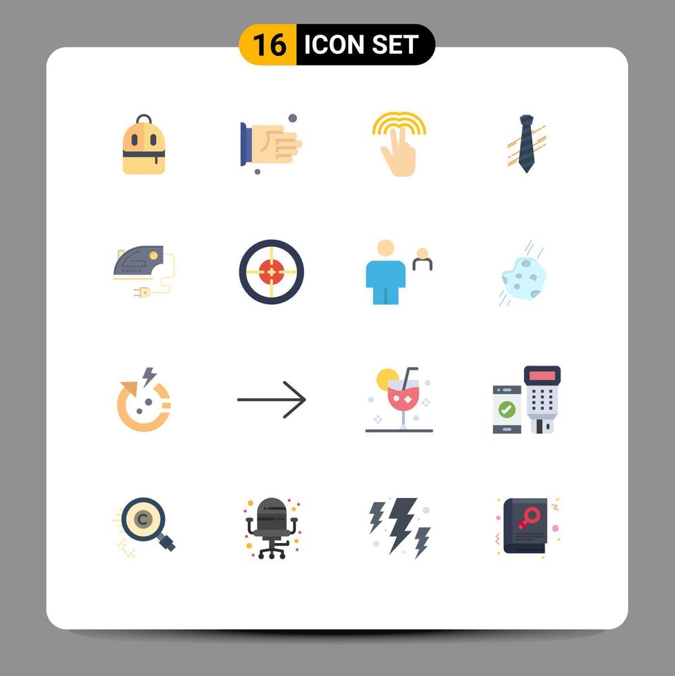 16 icônes créatives signes et symboles modernes de mode électrique cravate double robe pack modifiable d'éléments de conception de vecteur créatif