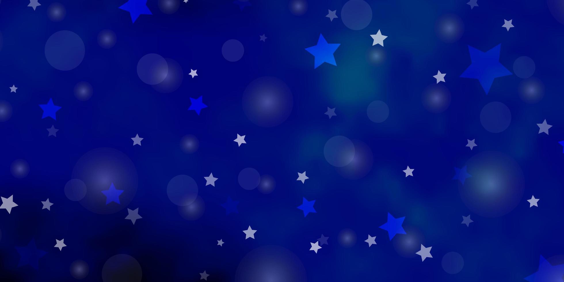 fond de vecteur bleu foncé avec des cercles, des étoiles.