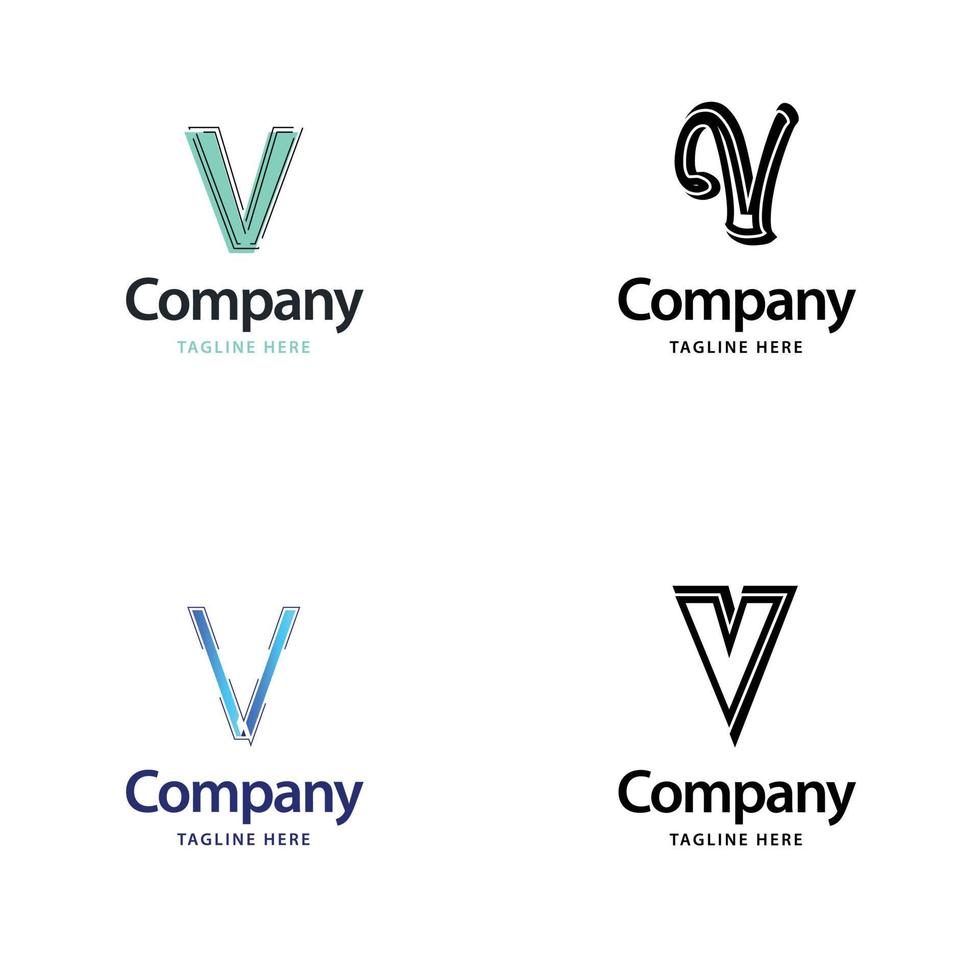 lettre v grand logo pack design création de logos modernes créatifs pour votre entreprise vecteur