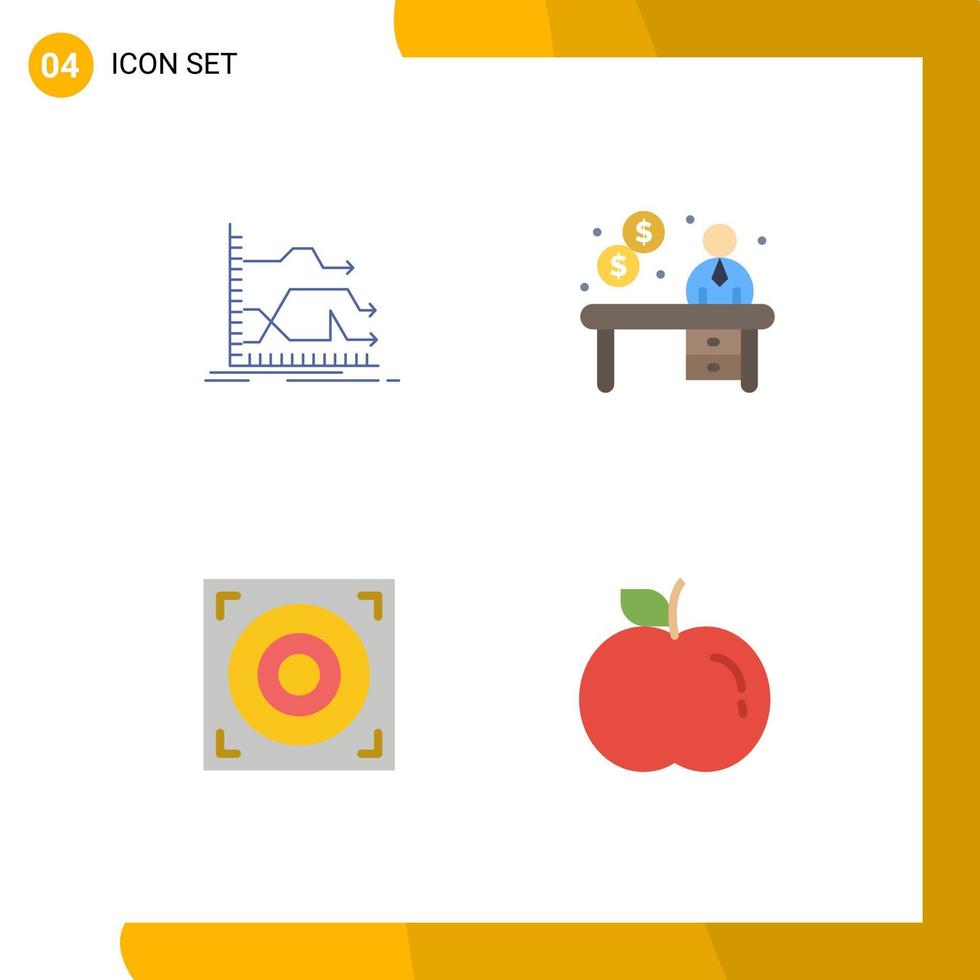 groupe de 4 icônes plates signes et symboles pour les flèches web market contacter haut-parleur éléments de conception vectoriels modifiables vecteur