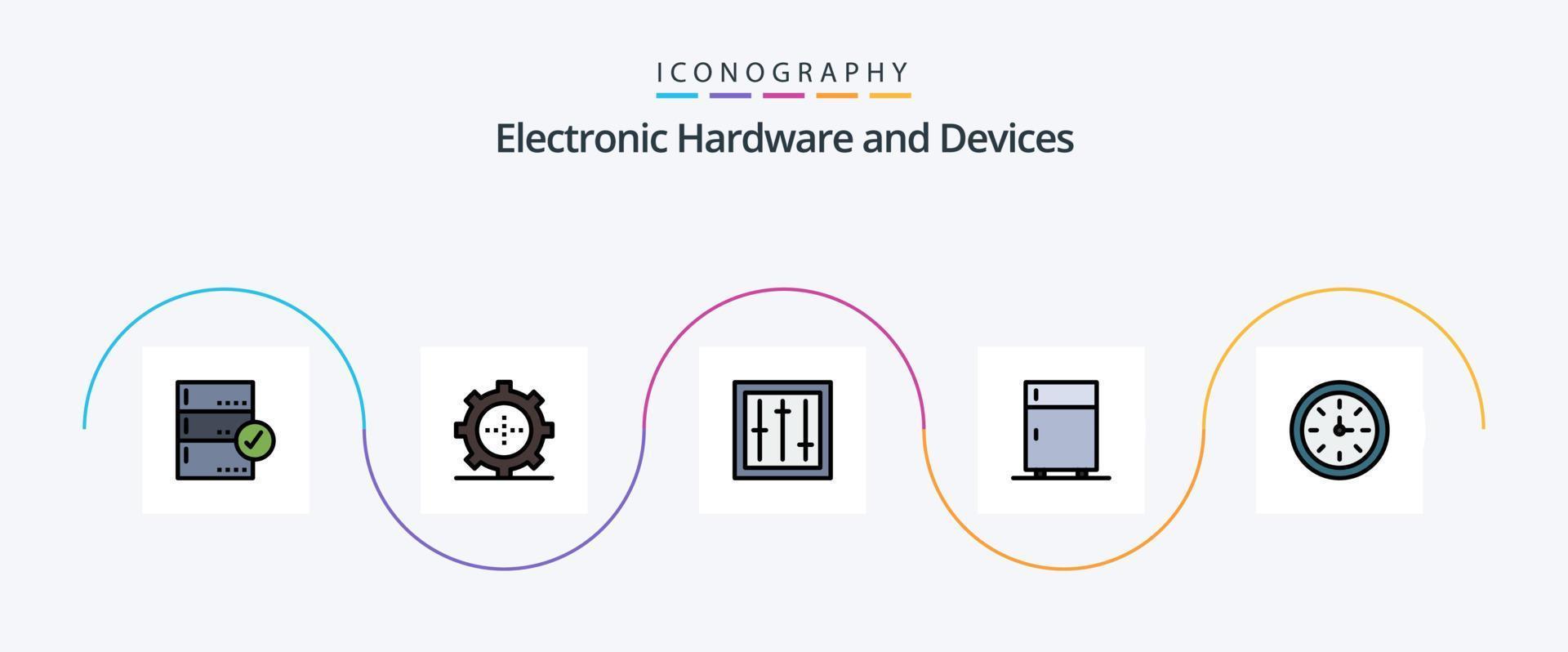 ligne d'appareils remplie de 5 icônes plates, y compris l'équipement. électrique. La technologie. dispositifs. mixer vecteur