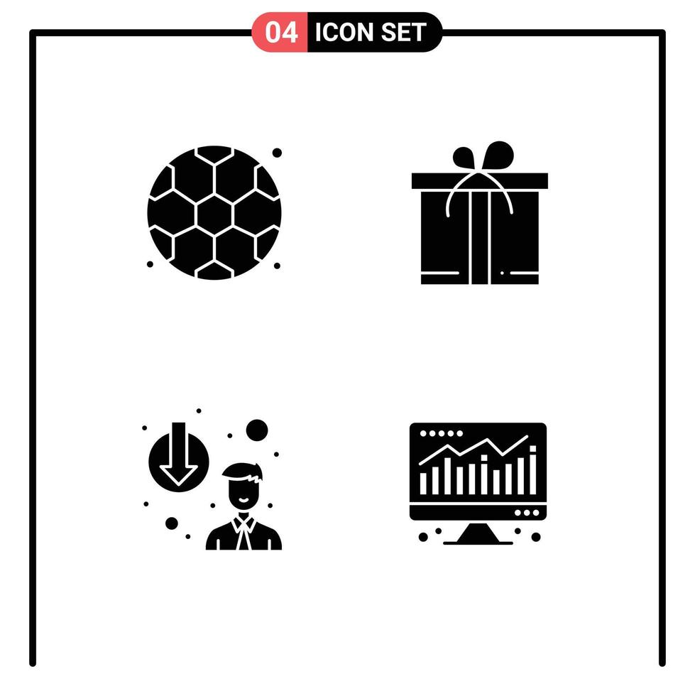 pack d'icônes vectorielles stock de 4 signes et symboles de ligne pour l'éducation rétrogradation cadeau carrière rétrogradation graphique éléments de conception vectoriels modifiables vecteur