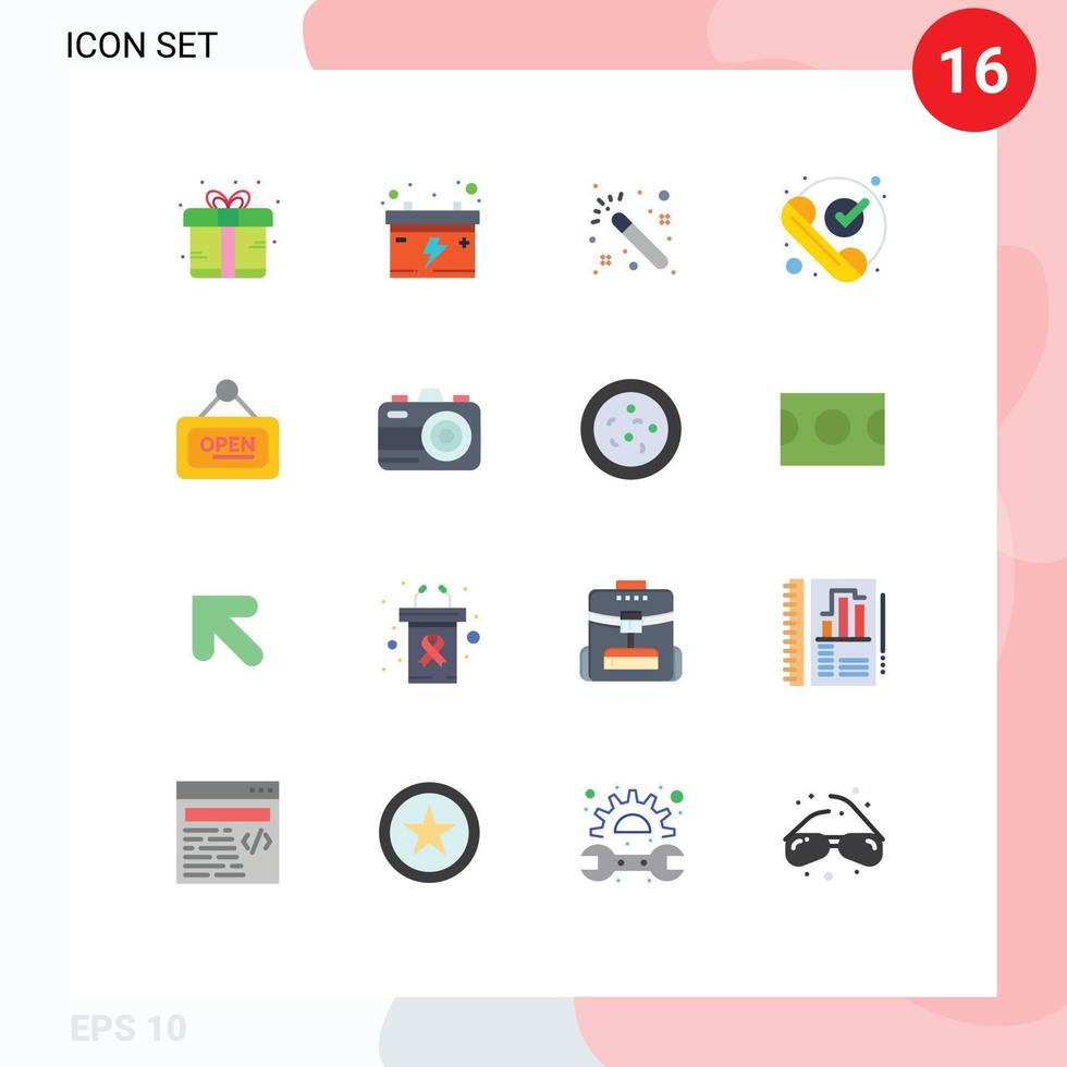 16 icônes créatives signes et symboles modernes de l'assistant de marketing de signe reçu ok pack modifiable d'éléments de conception de vecteur créatif