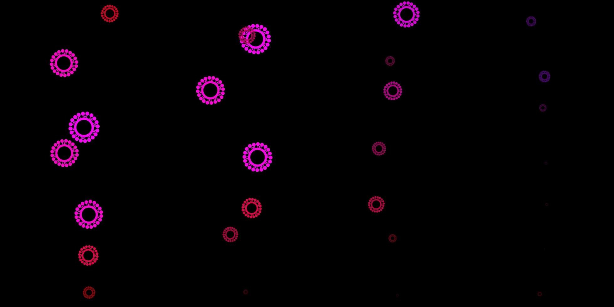 modèle vectoriel rose foncé avec des éléments de coronavirus.