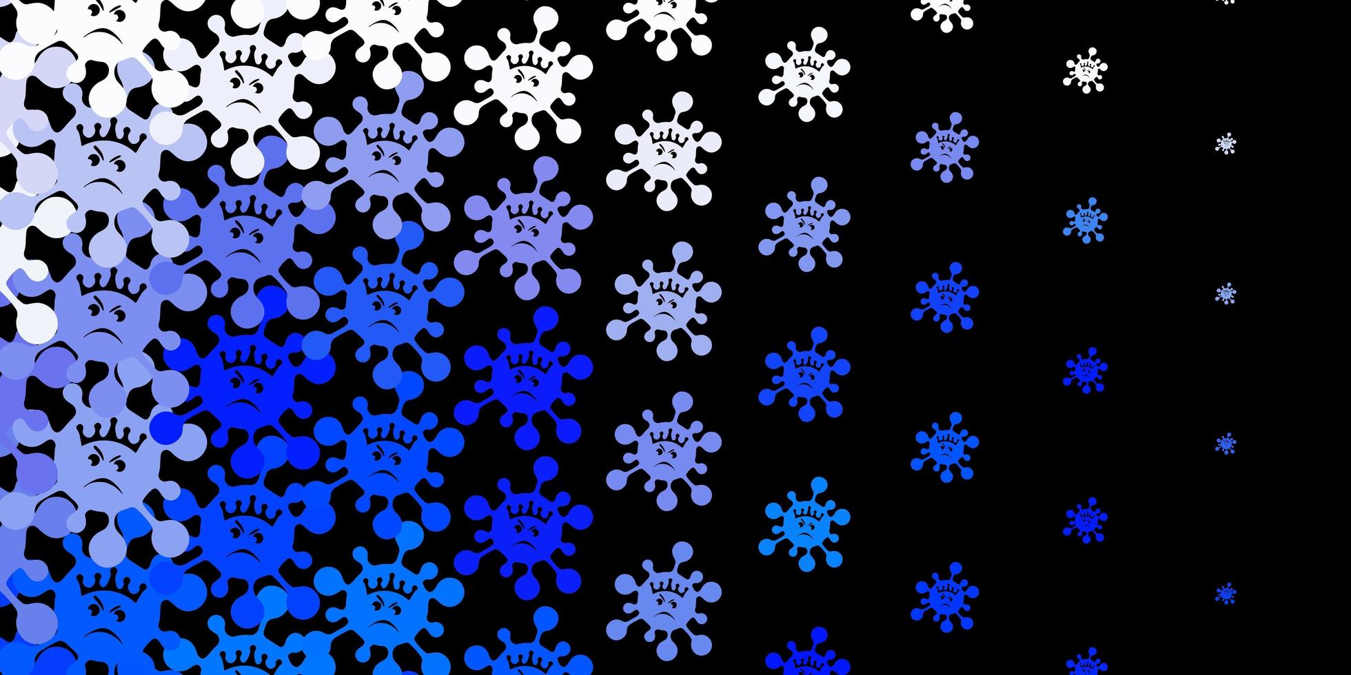 toile de fond de vecteur bleu foncé avec symboles de virus