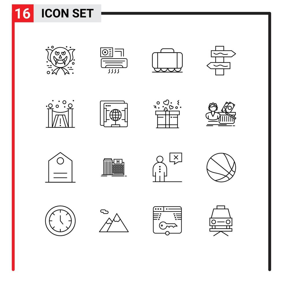 interface utilisateur pack de 16 contours de base d'éléments de conception vectoriels modifiables de navigation de conception de chemin de fer premium brower vecteur