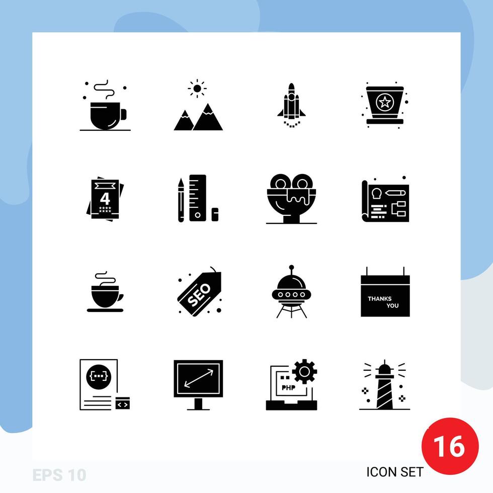 pack d'icônes vectorielles stock de 16 signes et symboles de ligne pour le lancement de l'étoile d'amour mardi gras carnaval éléments de conception vectoriels modifiables vecteur