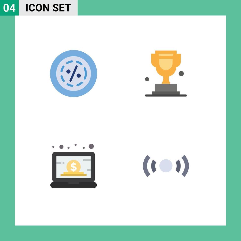 symboles d'icônes universelles groupe de 4 icônes plates modernes d'éléments de conception vectoriels modifiables en dollars de prix de la ligne canada discount vecteur